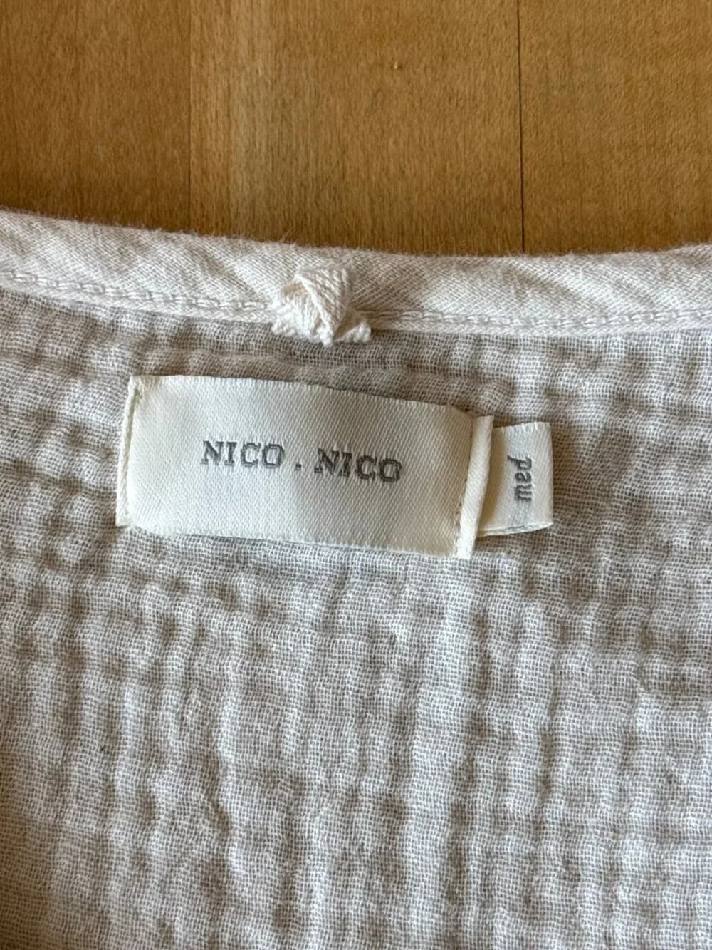 Nico Nico White Maxi Long Sleeve Athena Gauze Tiered V Neck Cotton Flowy Dress - Picture 8 of 9